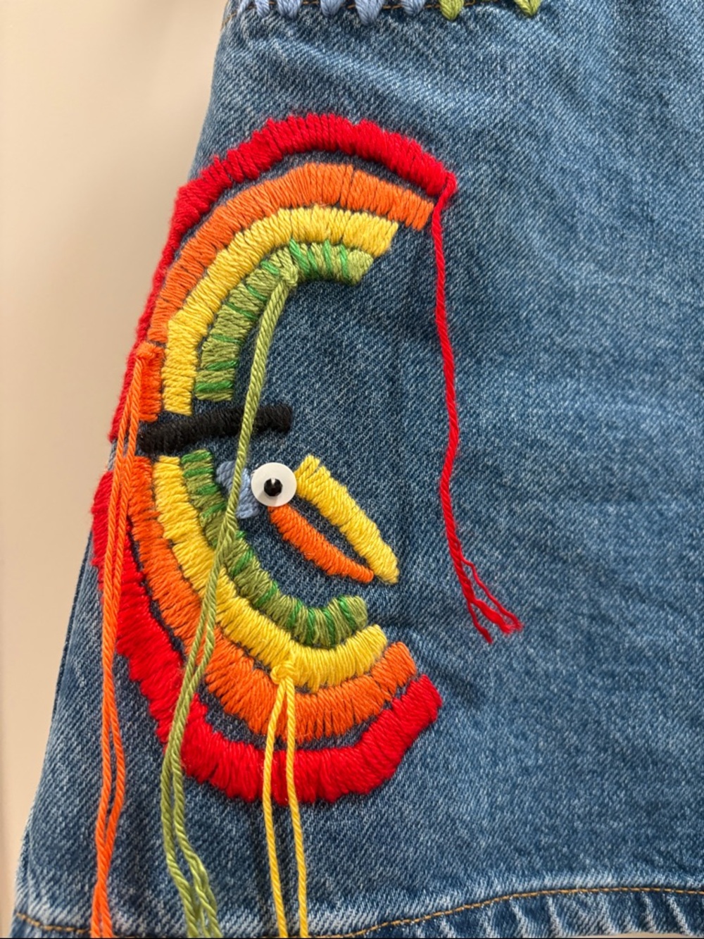 Farm Rio Colorful Birds Denim Shorts—BEAUTIFUL!! New with Tags. Size Medium - Picture 6 of 12